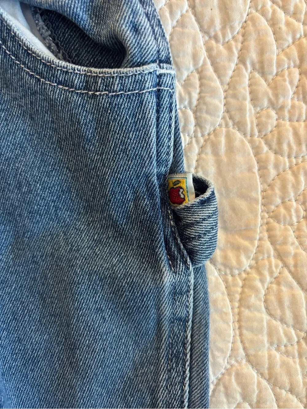 Vintage Carters Denim Apple Overalls for Kids - Blue